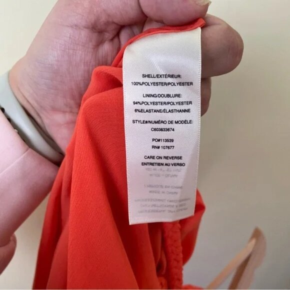 Alice + Olivia Jaelyn Orange Halter Dress w/ Braided Neckline SZ XS - Picture 6 of 9